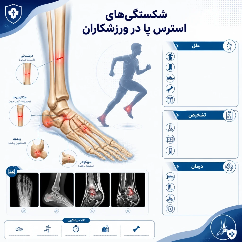 شکستگی‌های استرس پا در ورزشکاران | بررسی علل، تشخیص و روش‌های درمانی آسیب‌های ناشی از فشار مکرر