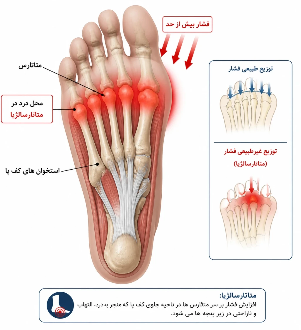 متاتارسالژیا و درد زیر پنجه پا | بررسی علل بیومکانیکی و درمان‌های پیشرفته