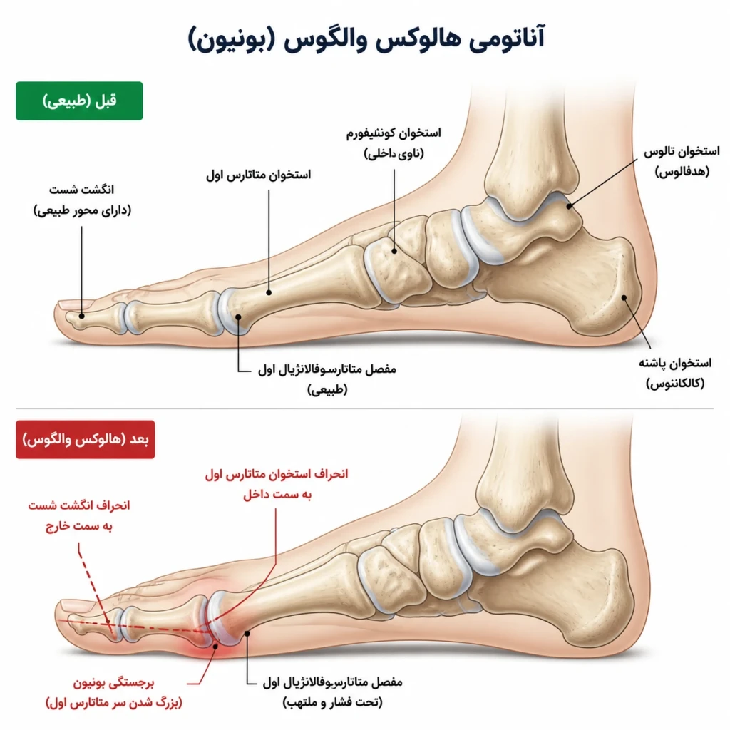 بونیون یا هالوکس والگوس: علل و درمان