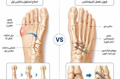 مقایسه روش‌های لاپیدوس و اسکارف در اصلاح بونیون | جراحی هالوکس والگوس