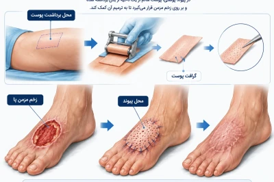 پیوند پوستی در ترمیم زخم‌های مزمن پا | راهکاری نوین برای بهبود زخم پای دیابتی و زخم‌های مقاوم به درمان