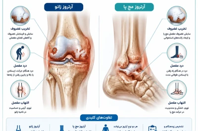 تفاوت آرتروز مچ پا با زانو | بررسی تفاوت‌های پاتوفیزیولوژی و درمان