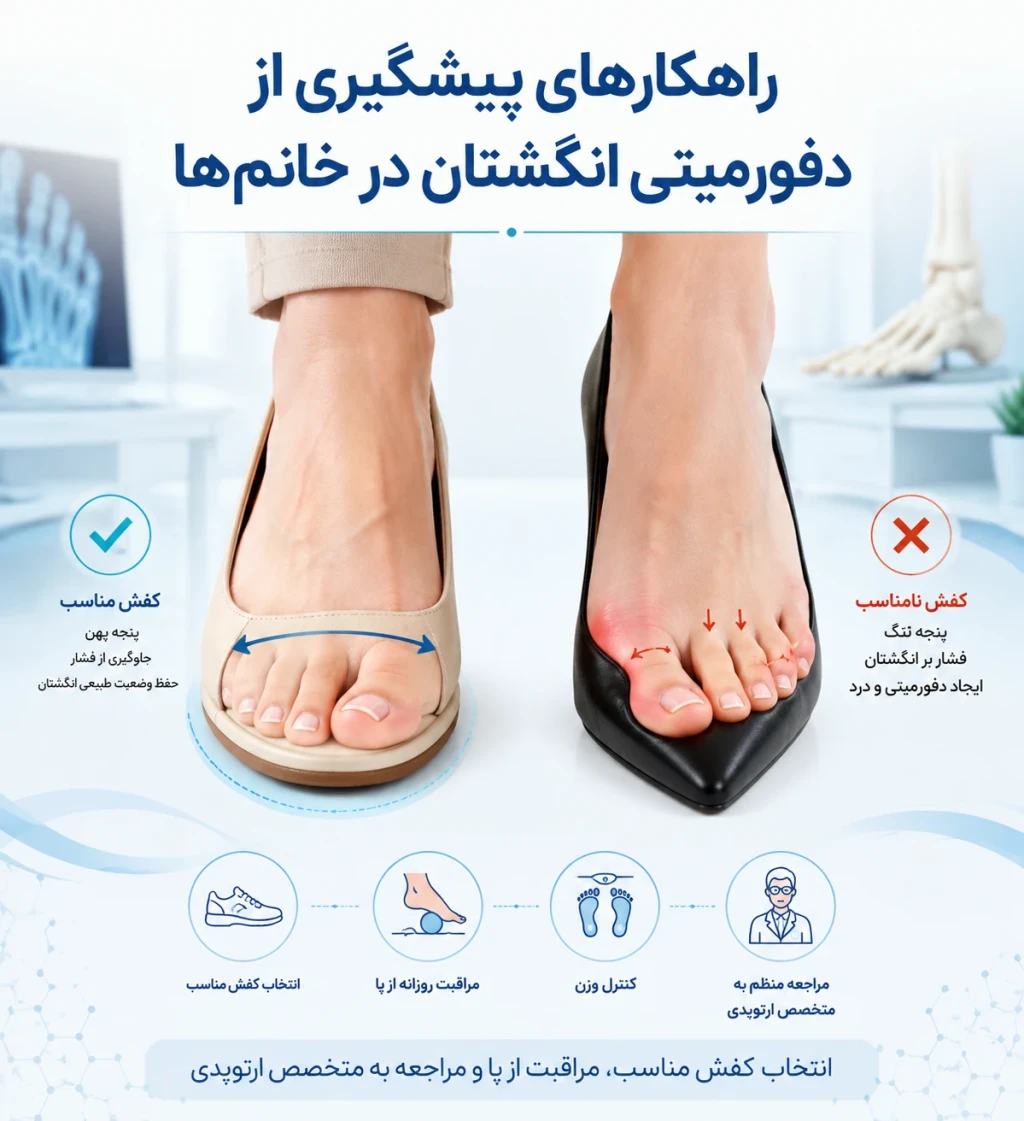 راهکارهای پیشگیری از دفورمیتی انگشتان در خانم‌ها | بررسی علل تغییر شکل انگشتان پا