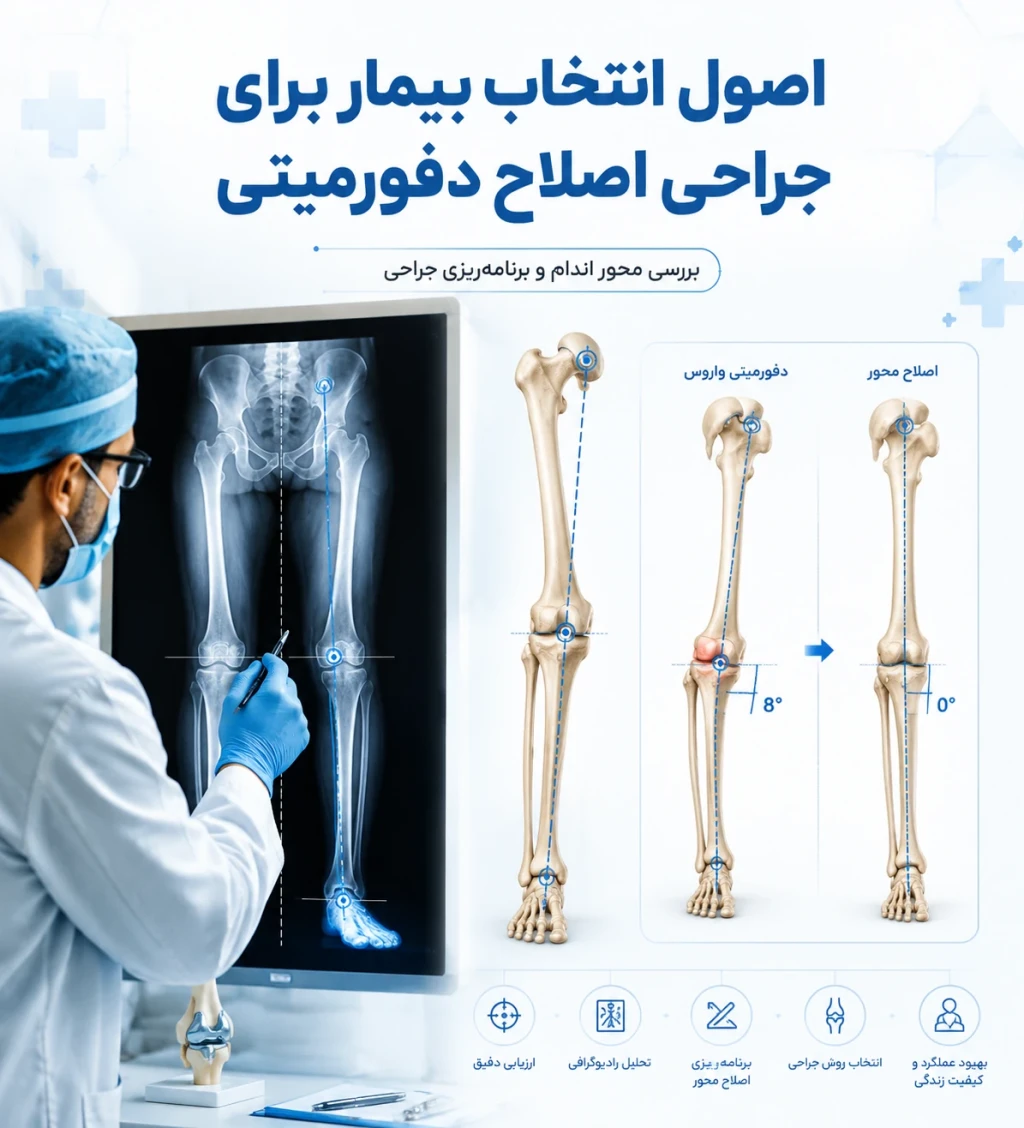 اصول انتخاب بیمار برای جراحی اصلاح دفورمیتی | معیارهای تخصصی تصمیم‌گیری در ارتوپدی