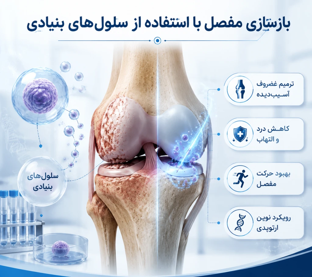 بازسازی مفصل با استفاده از سلول‌های بنیادی | رویکردی نوین در درمان آسیب‌های مفصلی