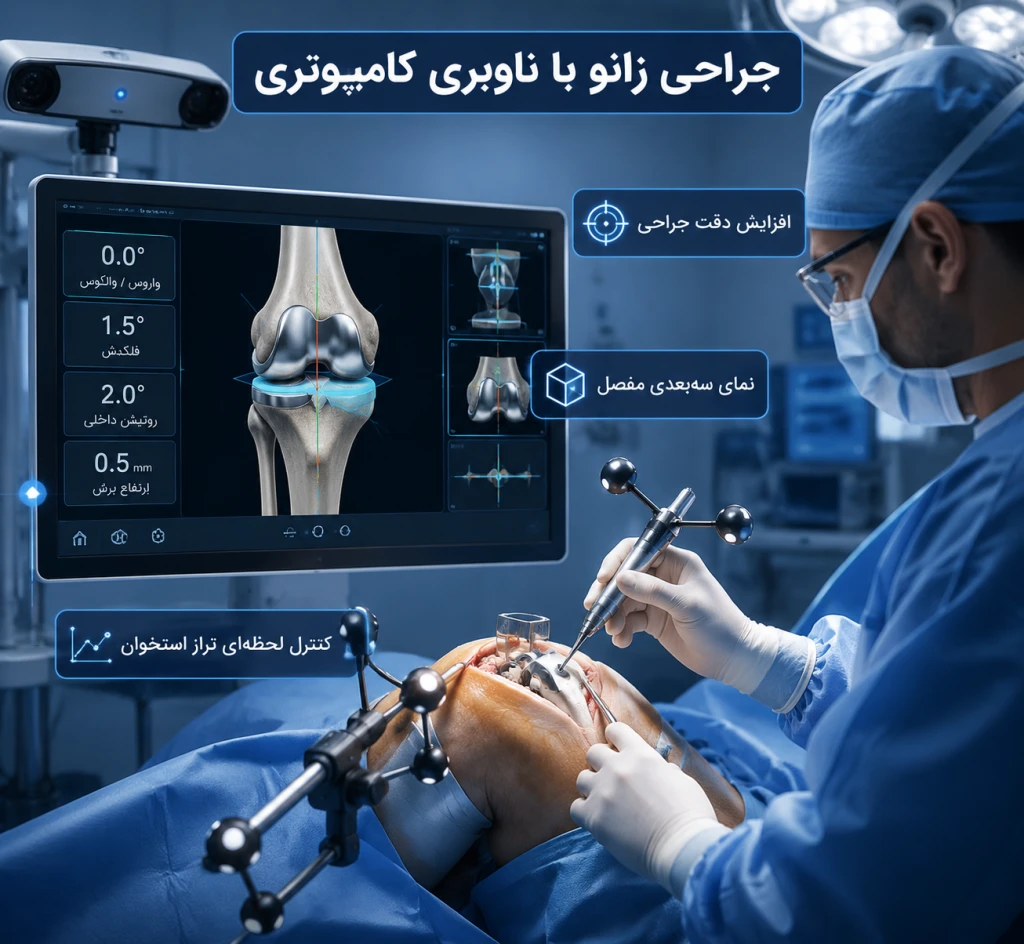 استفاده از ناوبری کامپیوتری در جراحی زانو | دقت هوشمند در تعویض مفصل زانو