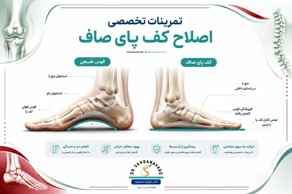 تمرینات اصلاحی و تخصصی برای درمان فلت‌فوت (کف پای صاف)