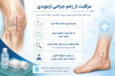 مراقبت از زخم‌های جراحی در ارتوپدی: راهنمای جامع بیماران