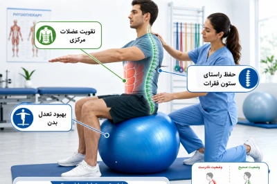 استفاده از فیزیوبال در تمرینات تعادلی | تقویت عضلات و بهبود ثبات مفاصل