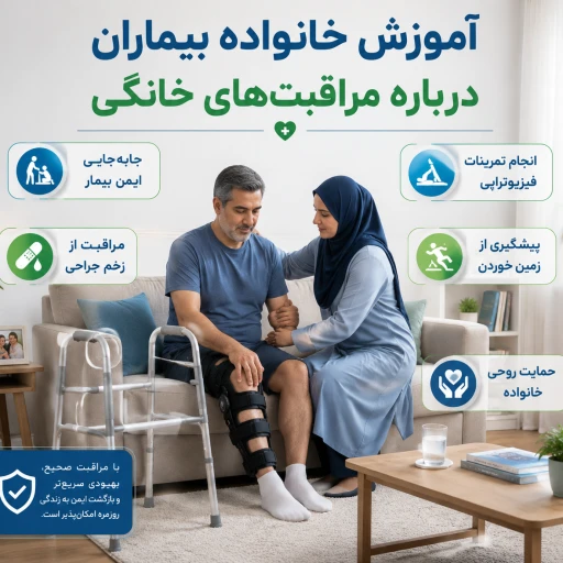 آموزش خانواده بیماران درباره مراقبت‌های خانگی در دوره نقاهت آسیب‌های ارتوپدی