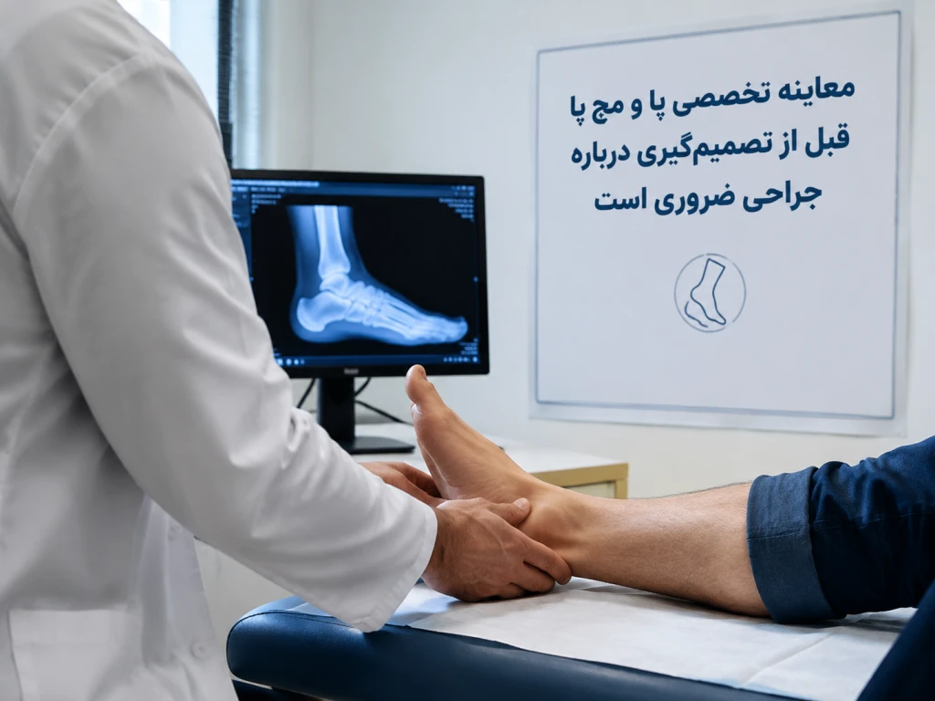 معاینه تخصصی پا و مچ پا قبل از تصمیم‌گیری درباره جراحی ضروری است | اهمیت ارزیابی دقیق در درمان آسیب‌های پا و مچ پا