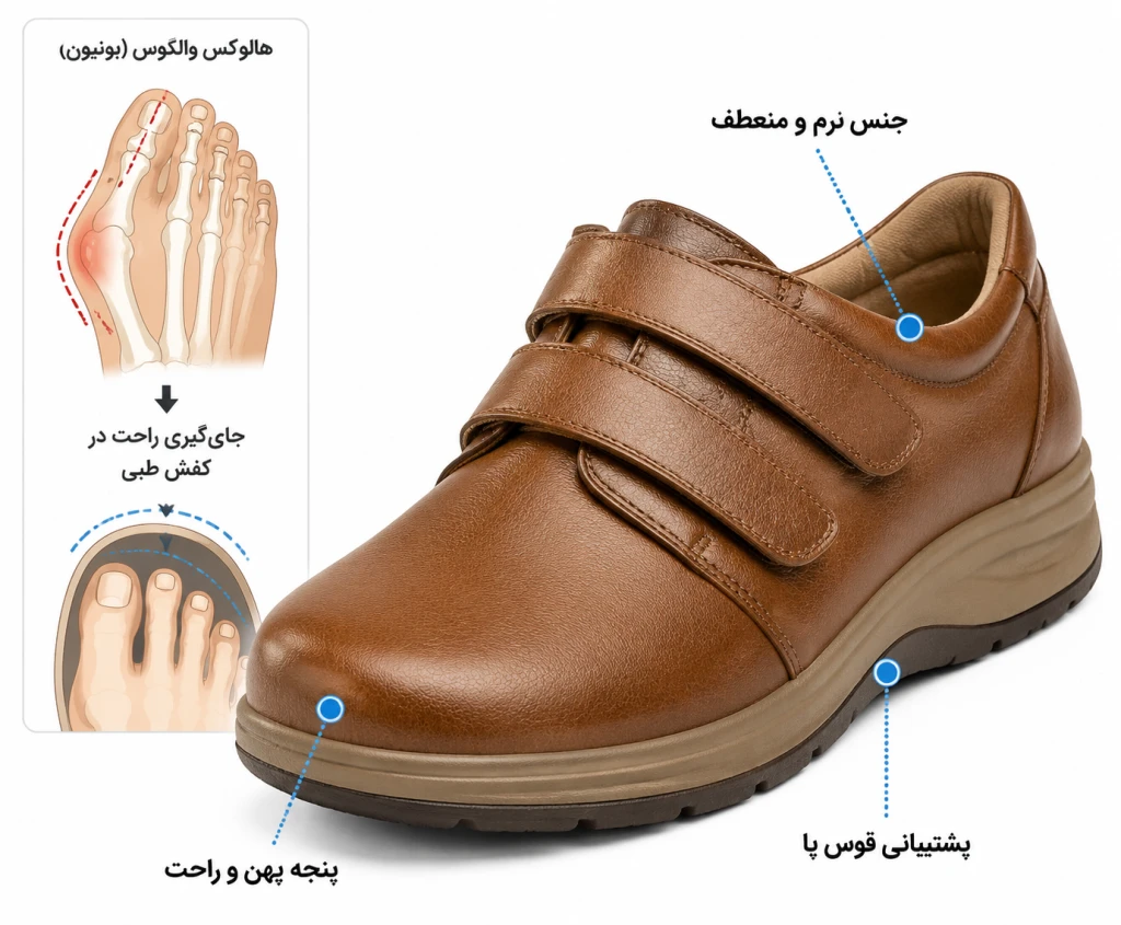 بهترین کفش برای بیماران مبتلا به انحراف شست پا چه ویژگی‌هایی دارد؟