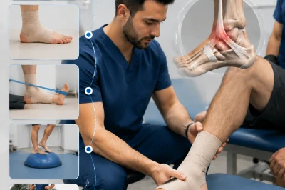 برنامه توانبخشی مرحله‌ای برای پیچ خوردگی مچ پا | از التهاب تا بازگشت به فعالیت