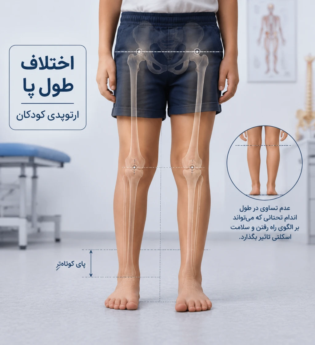 چه عواملی باعث اختلاف طول پا در کودکان و نوجوانان می‌شوند | بررسی علل کوتاهی پا و اهمیت تشخیص در ارتوپدی کودکان