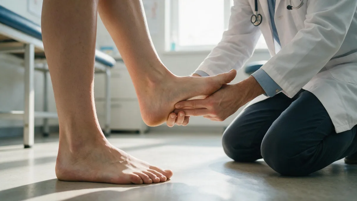 بررسی ارتفاع قوس کف پا در حالت ایستاده توسط پزشک